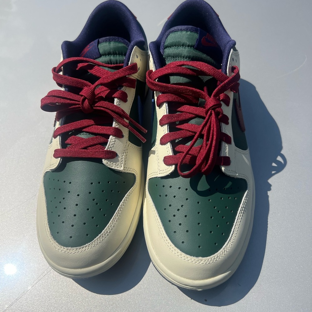 Nike Green and Cream DUNKS Low Retro